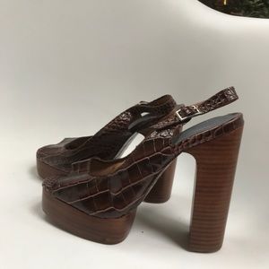 Jeffery Campbell platform heels leather, wood, new